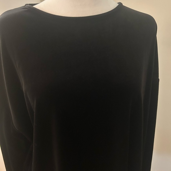 J Jill Black Velvet Top Sz Large - Picture 2 of 2